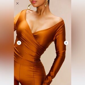 🧡Elegant Rust Off-Shoulder 2 Piece Set🧡
